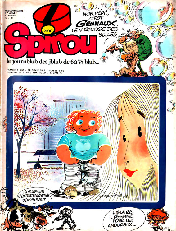 Yslaires wenig bekannte Serie Bidouille et Violette auf dem Cover einer Spirou-Ausgabe von 1978