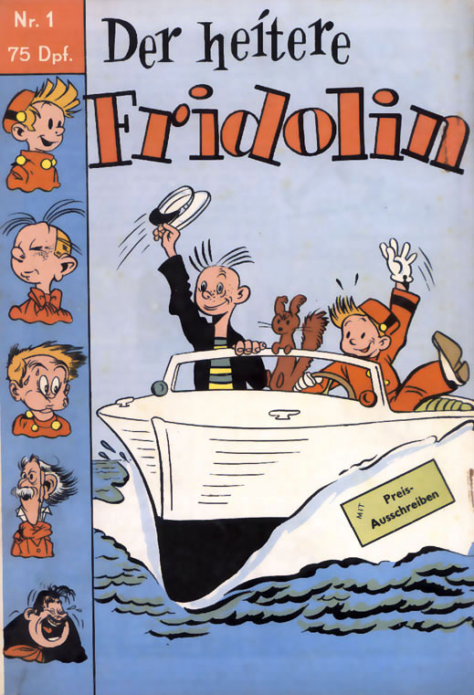 Erster Auftritt Spirou auf dem Cover von »Der heitere Fridolin« Nr. 1, 1958