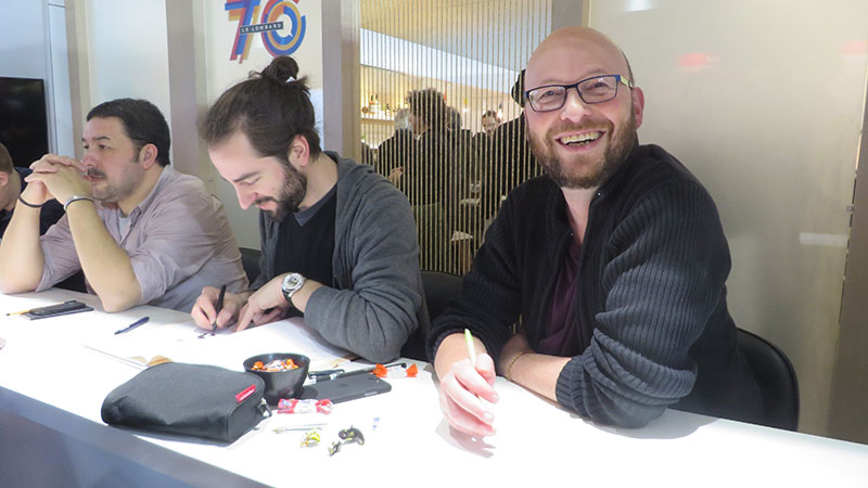 Angoulême 2016: Luc Brunschwig (rechts) und Dimitri Armand (Mitte), das Team um den neuen Bob Morane - Renaissance