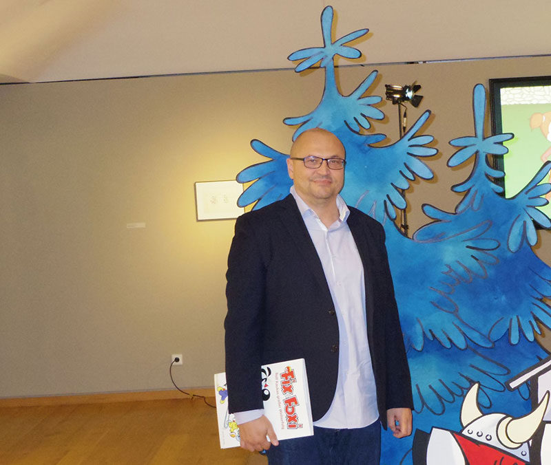 Kurator der Ausstellung ist Gottfried Gusenbauer, der Direktor des Karikaturmuseums Krems, Östereich. Foto: Bernd Frenz