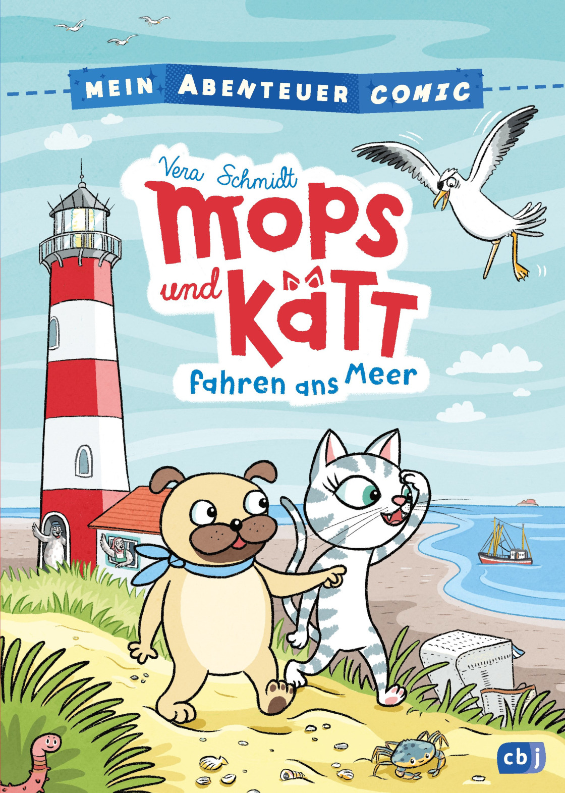 Das Titelbild von Mops und Kätt fahren ans Meer