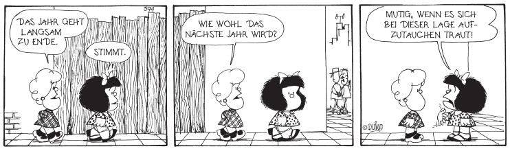 So aktuell wie nie: Strip aus Band 5 der Bibliothek der Comic-Klassiker, Quinos Mafalda.