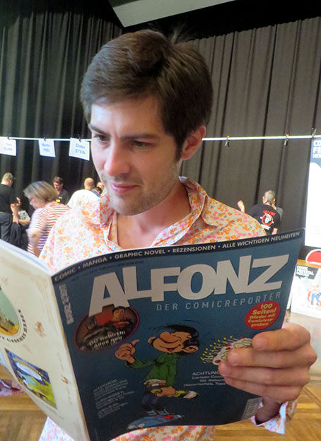 Alexandre Clérisse liest ALFONZ. Foto © 2017 Edition Alfons