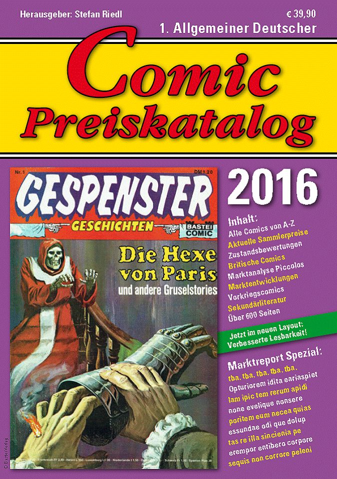 Comic-Preiskatalog 2016: Hardcover-Ausgabe