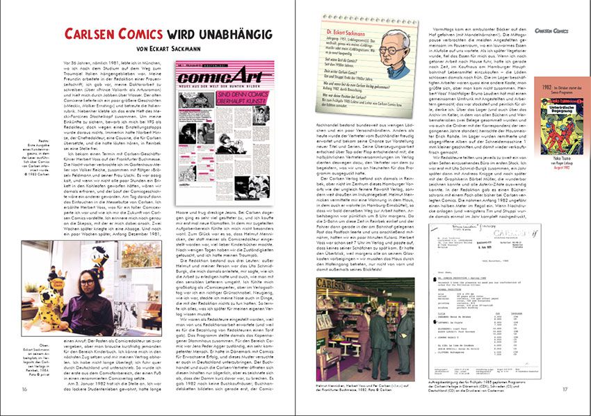Doppelseite aus dem Dossier »Ein halbes Jahrhundert Carlsen Comics«